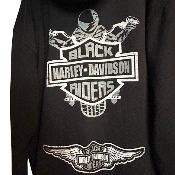 Pro 5 Men's XXXL Black Hoodie Flame Sleeve Harley Graphics Motorcycle Style - Picture 3 of 12